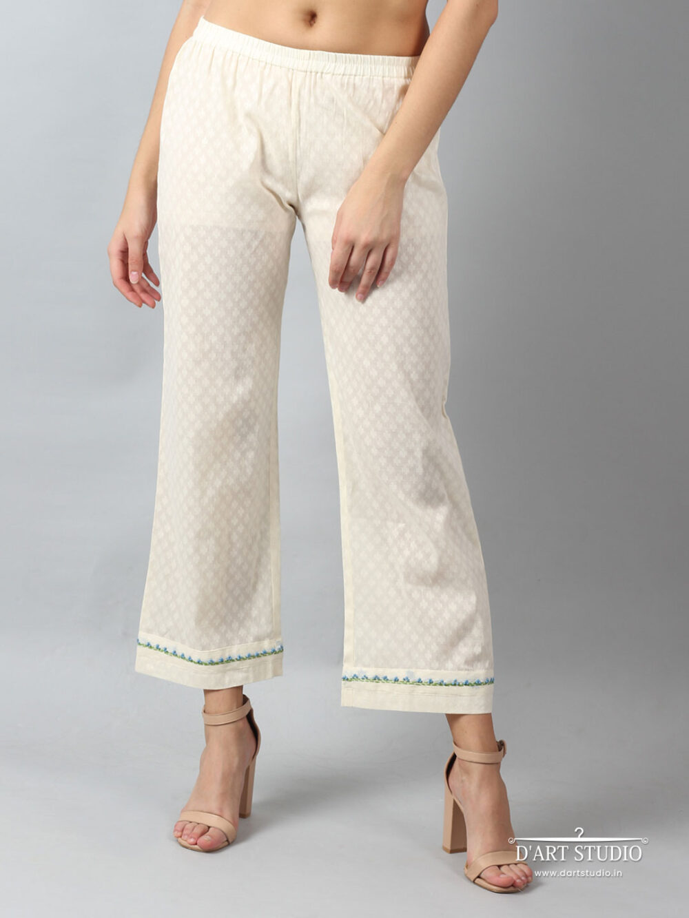 Hand Embroidered Cotton Palazzo