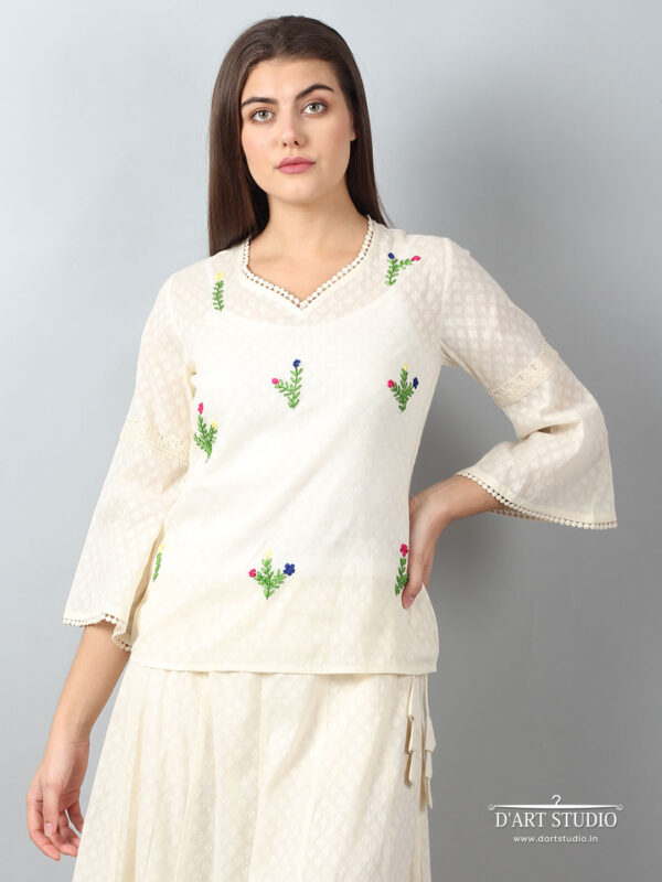 Hand Embroidered Cotton Top