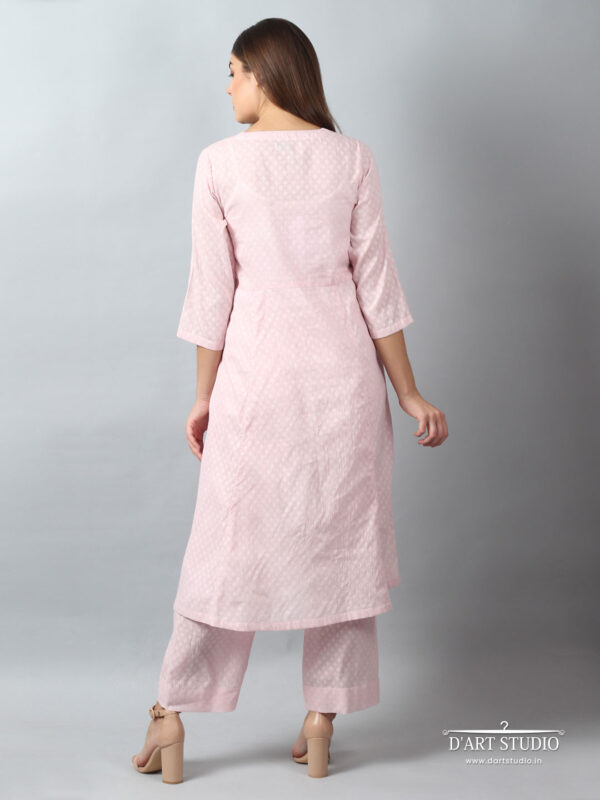 Hand Embroidered Pink Cotton Palazzo