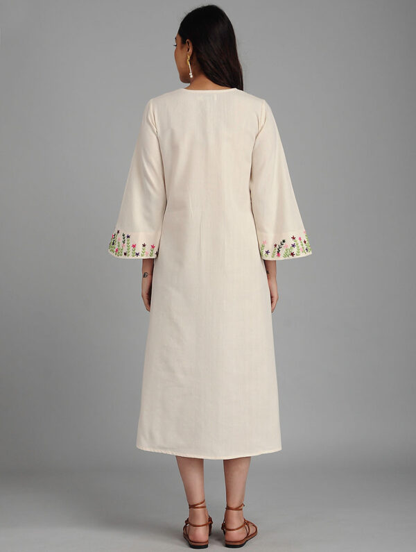 Hand Embroidered White Cotton Dress DARTSTUDIO DS2126