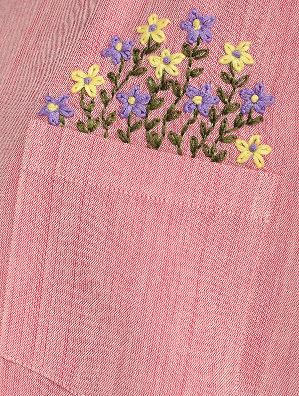 Hand Embroidered Pink Cotton Dress DARTSTUDIO DS2128