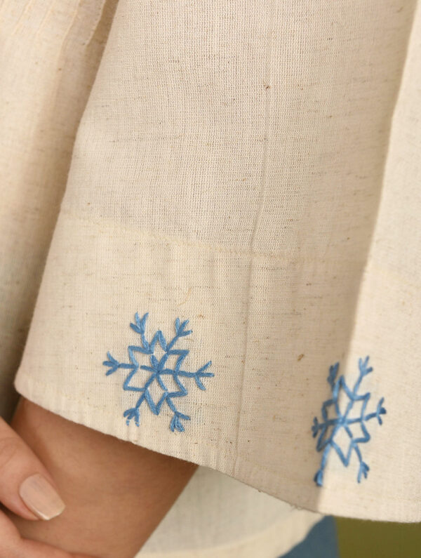 Hand Embroidered Off White Cotton Top DARTSTUDIO DS1126