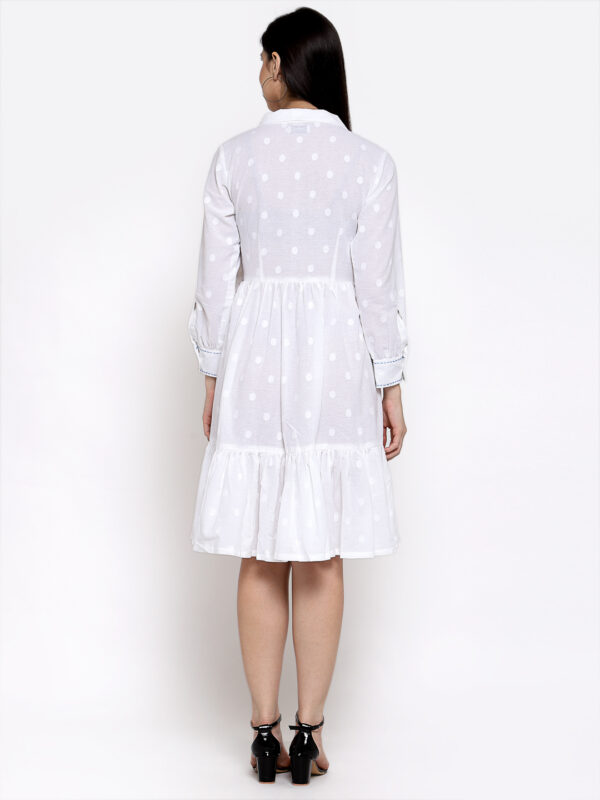 Hand Embroidered White Cotton Dress DARTSTUDIO DS2160