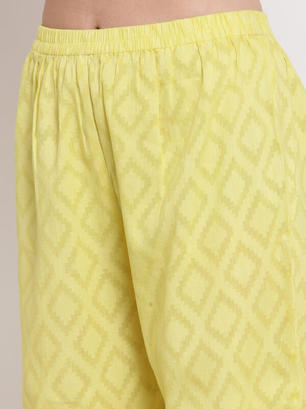 Hand Embroidered Yellow Cotton Kurta with Pants DART STUDIO DS10099