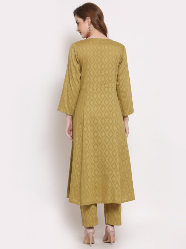 Hand Embroidered Green Cotton Kurta with Pants DART STUDIO DS10100