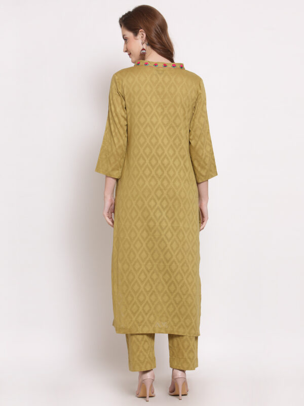 Hand Embroidered Green Cotton Kurta with Pants DART STUDIO DS10102