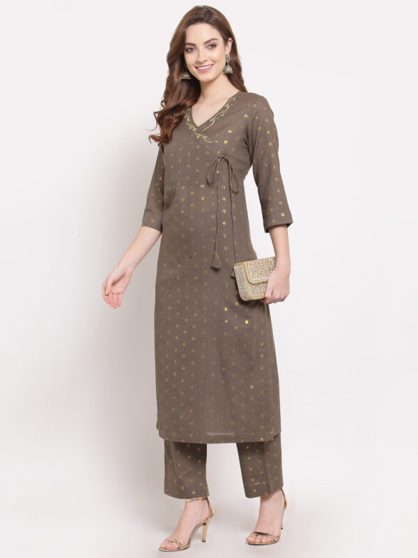 Hand Embroidered Green Cotton Kurta with Pants DART STUDIO DS10108