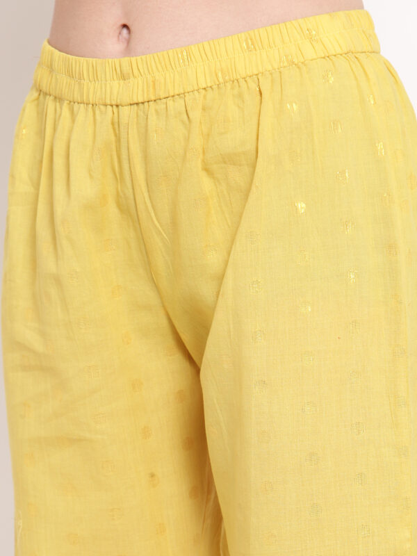 Hand Embroidered Yellow Cotton Kurta with Pants DART STUDIO DS10110