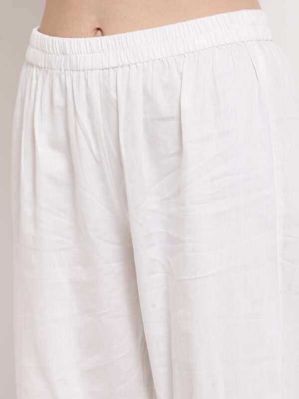 Hand Embroidered White Cotton Kurta with Pants DART STUDIO DS10104